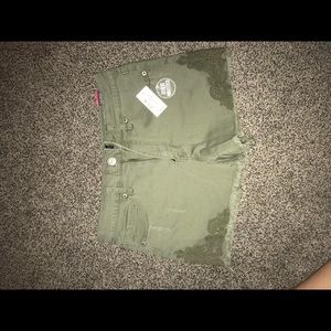 Army green shorts